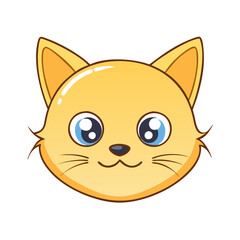 kitten face vector icon, kitten face vector illustration - simple illustration of kitten face, perfect for logos kitten face