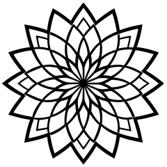 Simple mandala silhouette vector Art design, Floral mandala Illustration, ornament, flower, design, outline, template, pattern, ethnic. mandala design for invitation card, coloring book.