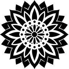 Simple mandala silhouette vector Art design, Floral mandala Illustration, ornament, flower, design, outline, template, pattern, ethnic. mandala design for invitation card, coloring book.