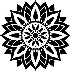 Simple mandala silhouette vector Art design, Floral mandala Illustration, ornament, flower, design, outline, template, pattern, ethnic. mandala design for invitation card, coloring book.