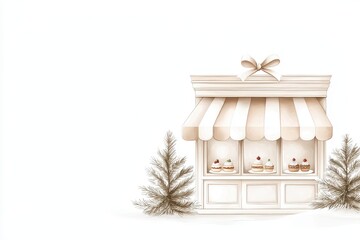 Charming Winter Bakery with Sweet Treats and Festive Decor
