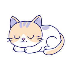 sleeping kitten vector icon, sleeping kitten vector illustration - simple illustration of sleeping kitten, perfect for logos sleeping kitten
