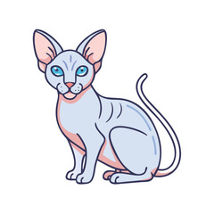 sphynx cat vector icon, sphynx cat vector illustration - simple illustration of sphynx cat, perfect for logos sphynx cat