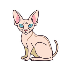 sphynx cat vector icon, sphynx cat vector illustration - simple illustration of sphynx cat, perfect for logos sphynx cat