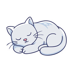 sleeping kitten vector icon, sleeping kitten vector illustration - simple illustration of sleeping kitten, perfect for logos sleeping kitten