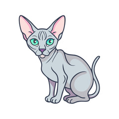 sphynx cat vector icon, sphynx cat vector illustration - simple illustration of sphynx cat, perfect for logos sphynx cat