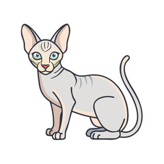 sphynx cat vector icon, sphynx cat vector illustration - simple illustration of sphynx cat, perfect for logos sphynx cat