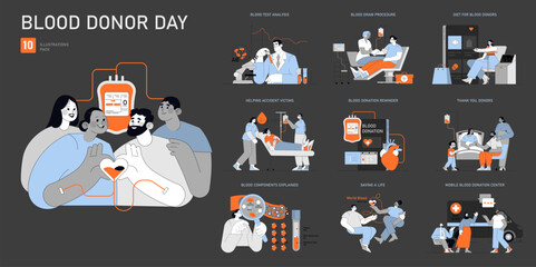 Blood Donor Day. Flat Vector Illustration