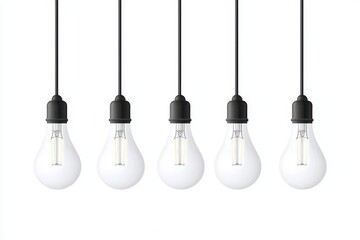 Elegant Hanging Light Bulbs in a Modern Minimalist Setting