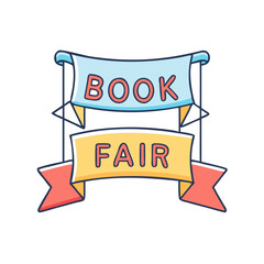 book fair banner vector icon, book fair banner vector illustration - simple illustration of book fair banner, perfect for logos book fair banner