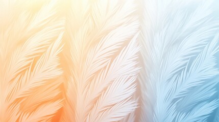Elegant Frosted Feathers in Soft Orange and Blue Tones