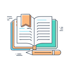 book journal vector icon, book journal vector illustration - simple illustration of book journal, perfect for logos book journal