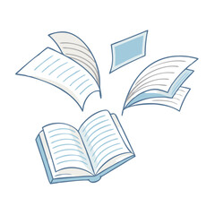 book pages flying vector icon, book pages flying vector illustration - simple illustration of book pages flying, perfect for logos book pages flying