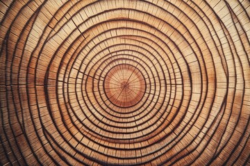 Naklejka premium Close-Up of Tree Rings Displaying Natural Growth Patterns and Textures in Wood