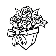 rose and butterfly vector with white background