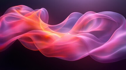 Fototapeta premium Abstract flowing pink and orange light waves.