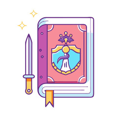 fantasy book cover vector icon, fantasy book cover vector illustration - simple illustration of fantasy book cover, perfect for logos fantasy book cover