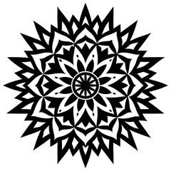 Simple mandala silhouette vector Art design, Floral mandala Illustration, ornament, flower, design, outline, template, pattern, ethnic. mandala design for invitation card, coloring book.