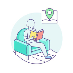 favorite reading spot vector icon, favorite reading spot vector illustration - simple illustration of favorite reading spot, perfect for logos favorite reading spot