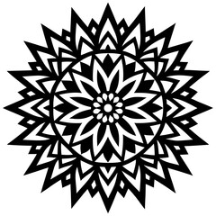 Simple mandala silhouette vector Art design, Floral mandala Illustration, ornament, flower, design, outline, template, pattern, ethnic. mandala design for invitation card, coloring book.