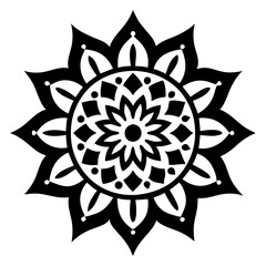 Simple mandala silhouette vector Art design, Floral mandala Illustration, ornament, flower, design, outline, template, pattern, ethnic. mandala design for invitation card, coloring book.