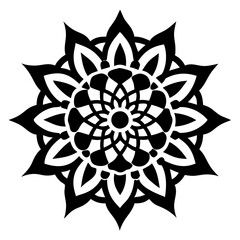 Simple mandala silhouette vector Art design, Floral mandala Illustration, ornament, flower, design, outline, template, pattern, ethnic. mandala design for invitation card, coloring book.