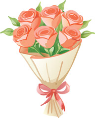 bouquet of roses vector with white background