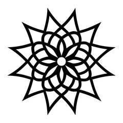 Simple mandala silhouette vector Art design, Floral mandala Illustration, ornament, flower, design, outline, template, pattern, ethnic. mandala design for invitation card, coloring book.