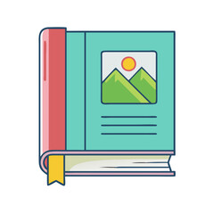 illustrated book vector icon, illustrated book vector illustration - simple illustration of illustrated book, perfect for logos illustrated book