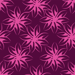 Fototapeta premium Small colorful flowers and brown flowers, hand drawn. Seamless on a light yellow background. Designed for fabric, fashion, textiles, wallpaper,