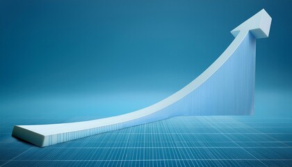 An upward trending graph with arrows forming each arrow getting longer and longer