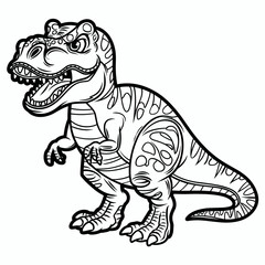 Fototapeta premium Fierce T-Rex Coloring Page for Kids