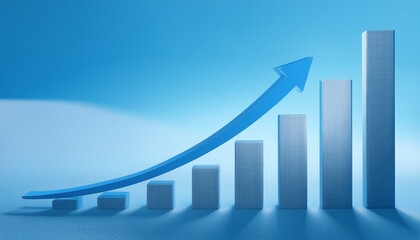 An upward trending graph with arrows forming each arrow getting longer and longer