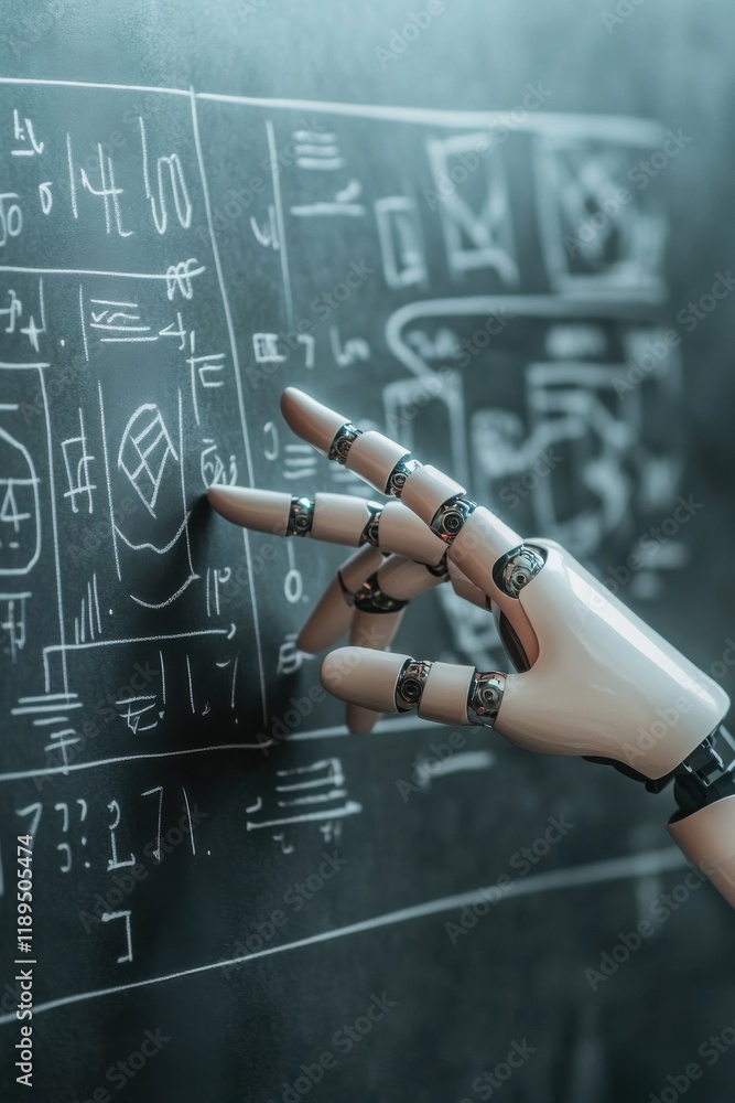 Poster exploring the intersection of robotics and traditional math in modern education