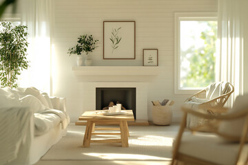 Bright, cozy modern lounge