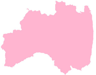 福島県　地図　ピンク　イラスト