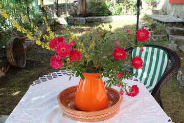 table with flowers