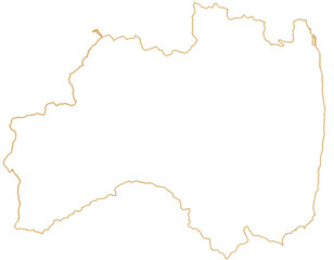 福島県　地図　白　イラスト