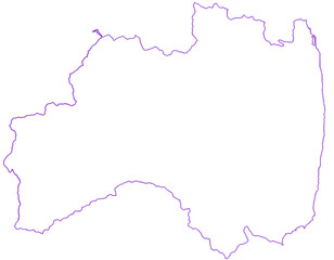 福島県　地図　白　イラスト