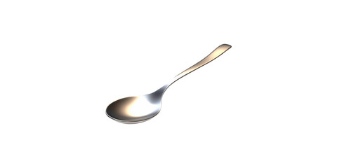 Silver spoon with curved handle isolated on transparent background