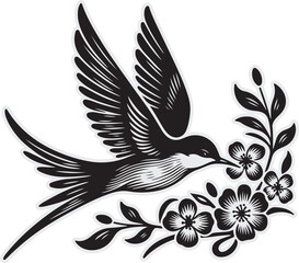 Bird flower vector