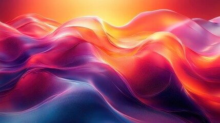 Obraz premium Abstract waves of vibrant colors resembling a surreal landscape.