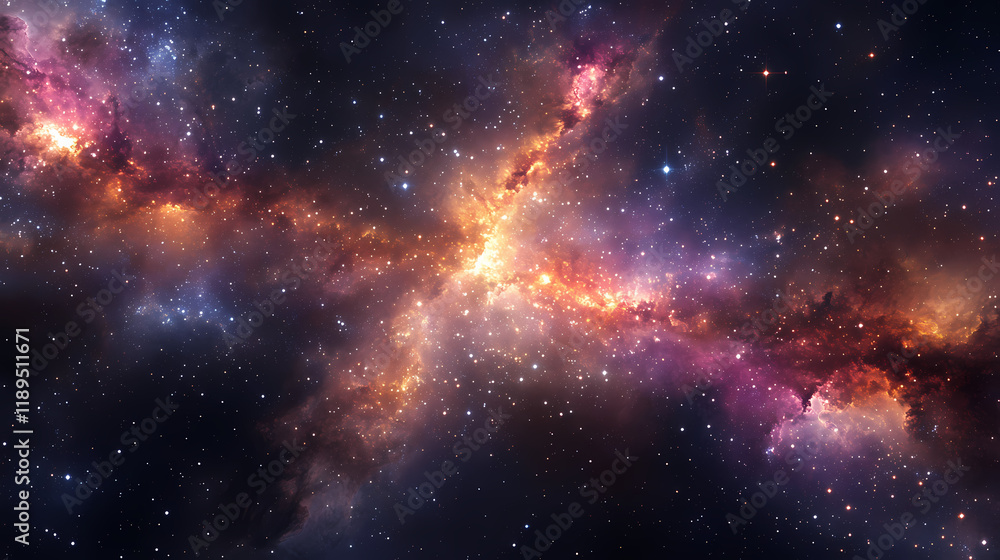 Wall mural galaxy explorer: unlocking the secrets of the universe. starbound. illustration