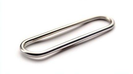 close-up of a metal loop on white