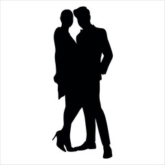 Romantic Couple Silhouette Vector illustration