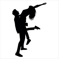 Romantic Couple Silhouette Vector illustration