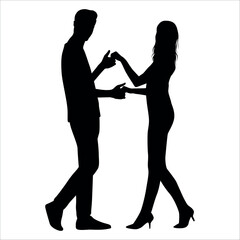 Romantic Couple Silhouette Vector illustration