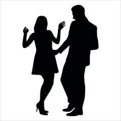 Romantic Couple Silhouette Vector illustration