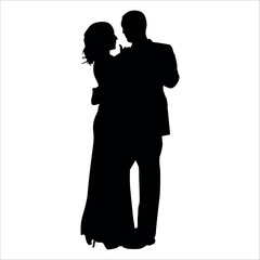Romantic Couple Silhouette Vector illustration
