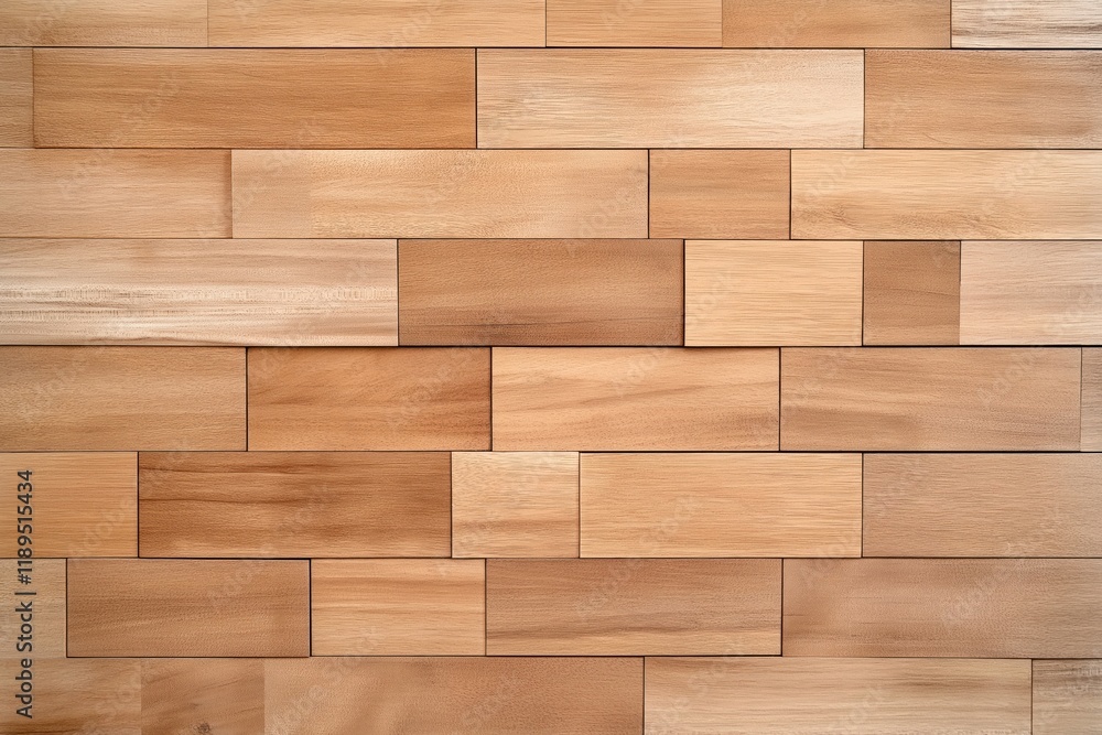 Poster closeup view of wooden wall with vertical planks. different sized rectangular wooden planks create r